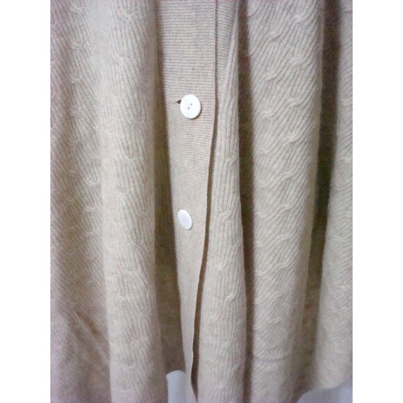 NWT New Womens OS 1X 2X 3X Wrap Plus 100% Cashmere Cape Cardigan Sweater Tan Sof - Picture 5 of 7